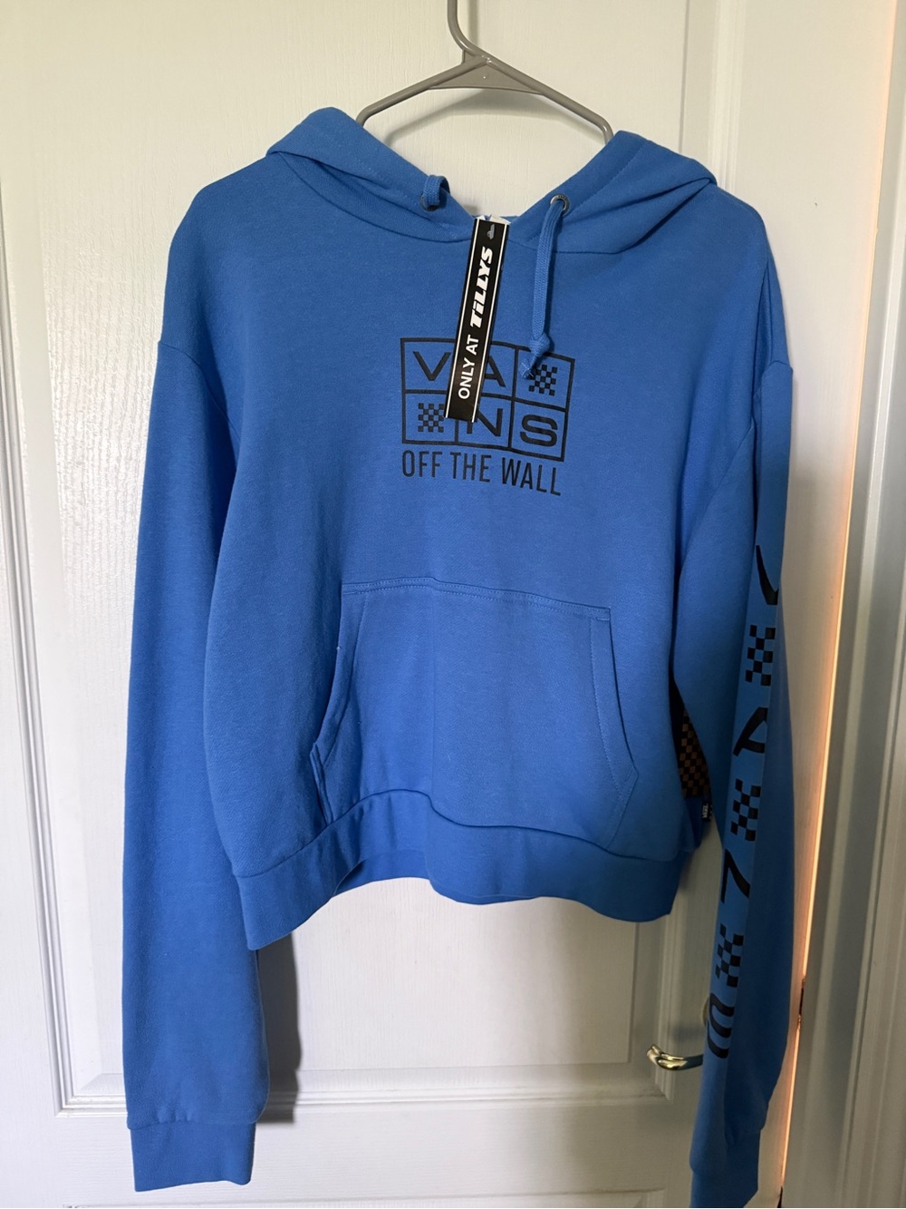 Vans Royal Blue Off The Wall Pullover Hoodie with Black Logo large nwt